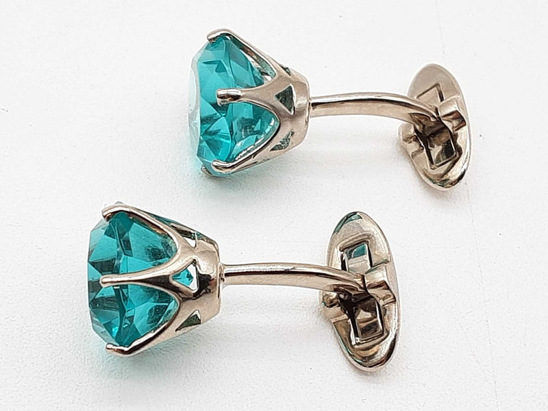 Paul Smith Blue Glass Gemstone Shape Metal Cuff Links Do1025rxde