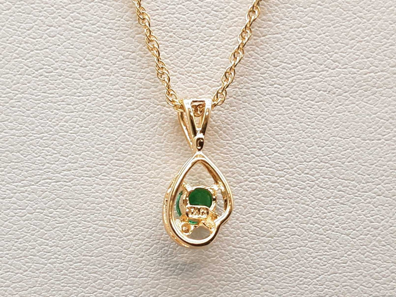 Emerald 14k Yellow Gold 2.4g Pendant Chain 18 In Do0425lwxde