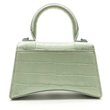 Balenciaga Hourglass Xs Mint Green Croc Embossed Leather Crossbody Lhrxzde