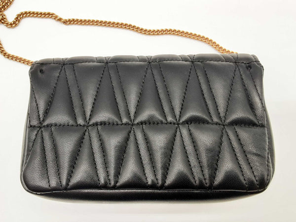 Versace Virtus Black Quilted Leather Chain Crossbody Bag Do0125pxzde