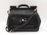 Dolce & Gabbana Sicily Satchel In Black Iguana-embossed Leather Fw1225rrzdu