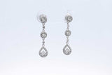 Approx. 0.26ctw Diamond Dangle Earrings In 10k White Gold 2 Grams Eb0724lxzdu