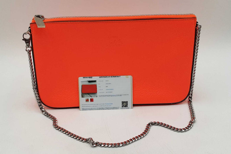 Christian Louboutin Neon Orange Leather Loubila Chain Shoulder Bag Eb1125oxzdu