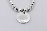 Tiffany & Co. 925 Bead Bracelet With Round "I Love You" Tag 6.7g 7 In Eb726lxzsa