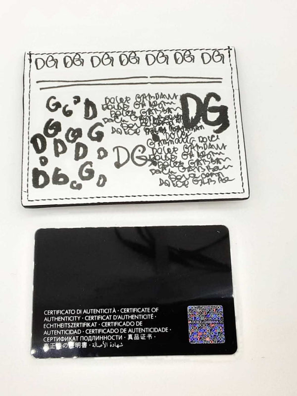 Dolce & Gabbana Small Black White Graffiti Dg Card Holder Lhlcrde 144010010625