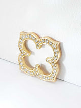 Cartier Diamond & 18k Yellow Gold Gothic Clover Quatrefoil Pendant 6.1 Grams Fw0726czxdu