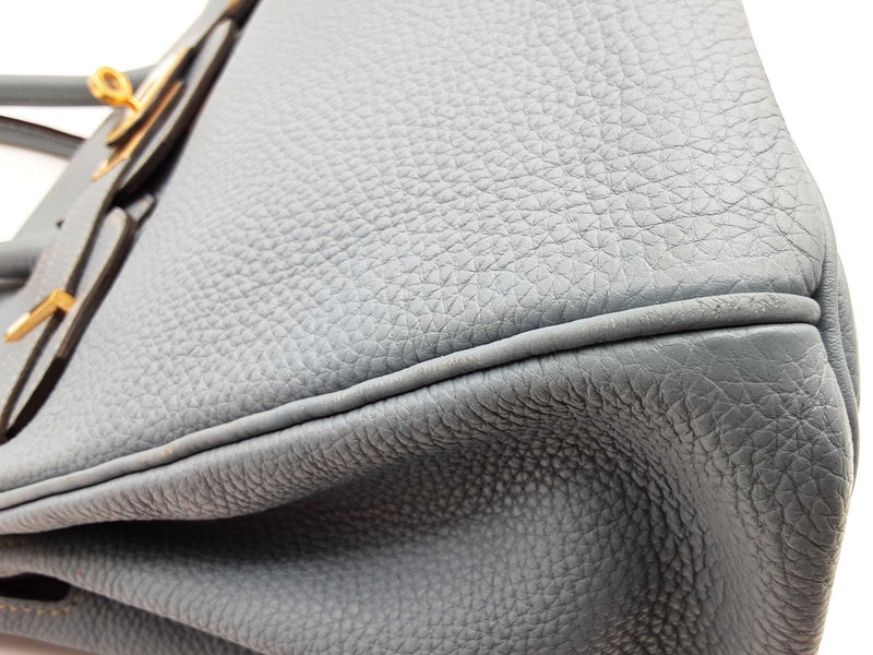 Hermes Birkin 30 Bleu Lin Blue Togo Gold Hardware Handbag Do0725lprxzde