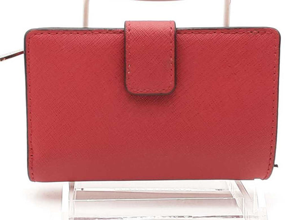 Michael Kors Bifold Saffiano Zip Pouch Red Wallet Aa0525lzsa