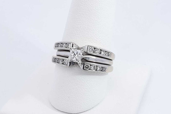 Approx. 0.52ctw Diamond Wedding Set 14k White Gold 6.2 Grams Size 9 Eb0924orxdu