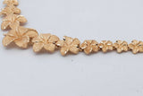 14k Yellow Gold Plumeria Flower Graduated Necklace 19.6 Grams 16 In Eb0826lpxzsa