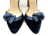 Christian Louboutin Biba D'orsay Blue Velvet Pumps Size Eu 36 Us 6 Fw0725rzdu