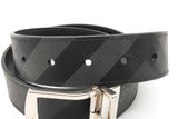 Burberry Coated Check Reversible Belt Silver Tone Buckle Size 30/75 Eb1125lxzde