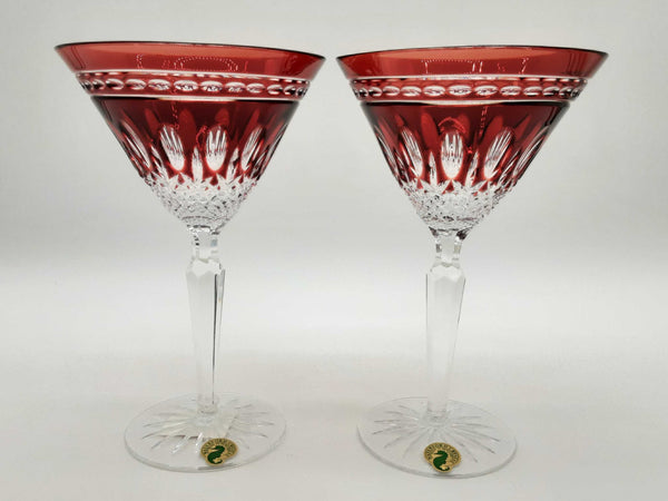 Waterford Crystal Claredon Ruby Red Martini Glass 2 Set Do1024iwde