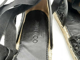 Jimmy Choo Dolphin Embroidered Lace Ankle Lace Up Espadrilles Size 39 Eb0225crsa