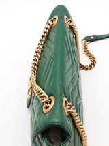Gucci Gg Marmont Quilted Emerald Green Leather Shoulder Bag Eb0826cxzsa