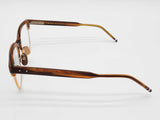 Thom Browne Rectangular Walnut Brown Gold Frame Glasses Do0626lrxde