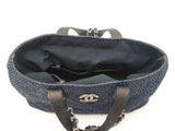Chanel Deauville 2-way Blue And Black Raffia Tote Bag Sd0925lzxzsa