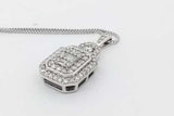 10k White Gold Diamond Pendant & 14k White Gold Chain 6.8 Grams 22 Inch Eb0926rrxsa
