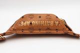 Bape X Mcm Monogram Cognac Visetos Belt Bag Eb0326orxsa