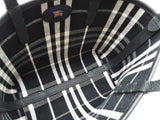 Burberry Mini Bloomsbury Black Leather Calico Reversible Tote Do0526rrxde
