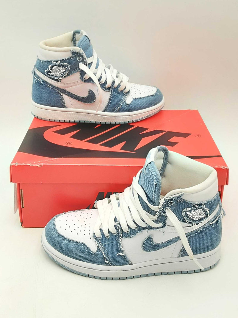 Nike Air Jordan 1 Retro High Top Denim Sneakers Size 6 Dm9036-104 Eb0225ixsa