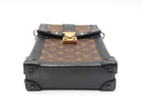 Louis Vuitton Vertical Trunk In Monogram Coated Canvas & Black Leather Fw0726rxzdu