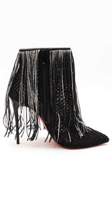 Christian Louboutin Fringe Curtain Ankle Boots Size 38 Eb1125lxzdu