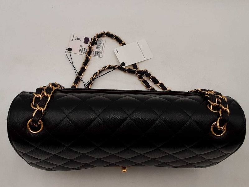 Chanel Classic Double Flap Caviar Jumbo Black Handbag Aa0725rrxz