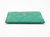 Chanel Classic Card Holder Wallet In Emerald Green Quilted Lambskin Fw0326wrzdu