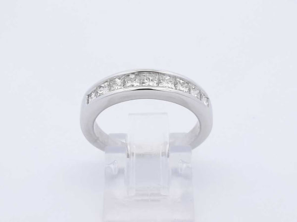 1.71 Cttw Diamond & 14k White Gold Channel Ring 4.7 Grams Size 7 Fw0925iwzdu