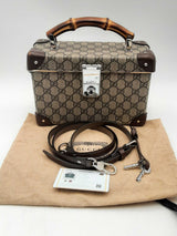 Gucci Supreme Monogram Globe-trotter Bamboo Top Handle Vanity Case Aa0325loxzsa