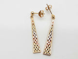 14k Tricolor Gold 4.8g Dangle Stud Earrings Do0725lrrde