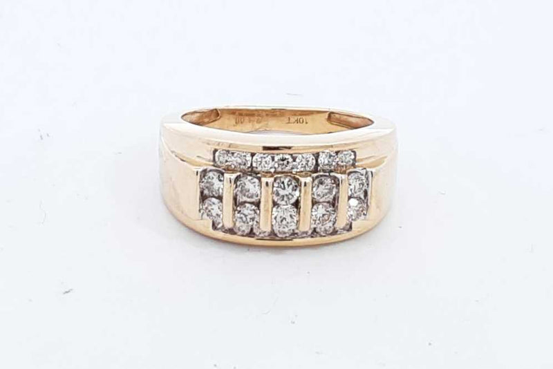 Approx. 0.92ctw Diamond Ring In 10k Yellow Gold 6.8 Grams Size 10.5 Eb1024wrxdu