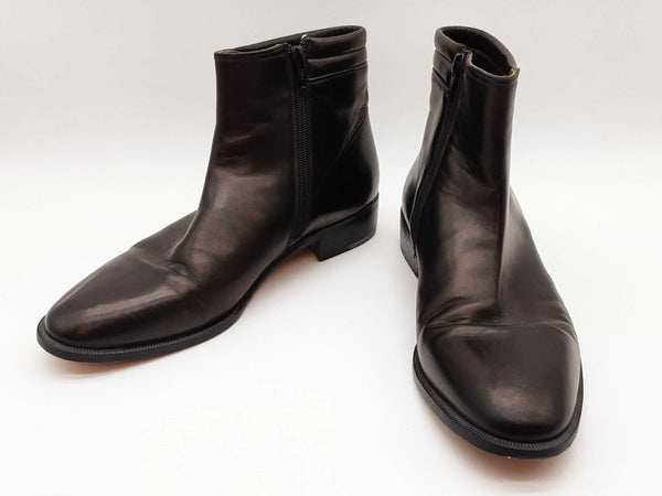 Stamati Mastroianni Black Leather Ankle Boots Size 10.5m Womens Do0925orxde