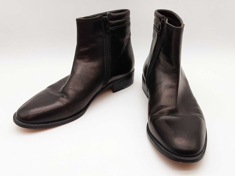 Stamati Mastroianni Black Leather Ankle Boots Size 10.5m Womens Do0925orxde