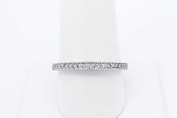 Diamond Ring In 14k White Gold 2.4 Grams Size 9 Eb0925ixdu