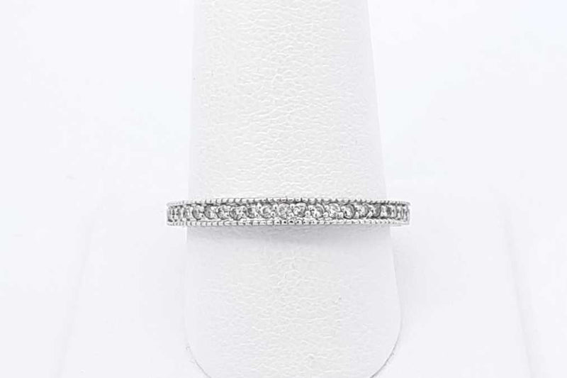 Diamond Ring In 14k White Gold 2.4 Grams Size 9 Eb0925ixdu