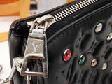 Louis Vuitton Crystal Embellished Black Lambskin Monogram Coussin Eb1225loxzde