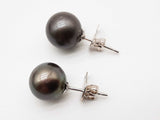 Gray Brown Pearls 14k White Gold 8.5g Stud Earrings Do0325orxde