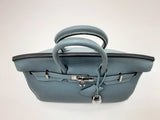 Hermes Birkin 25 Bleu Ciel Blue Togo Palladium Hardware Handbag Dolerxzde