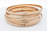18k Yellow Gold Diamond Cut 5 Set Of Bangle Bracelets 35.5 Grams Eb0426lrxzsa