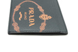 Prada Dark Blue Saffiano Leather Logo Card Case Wallet Eb0526lxrsa