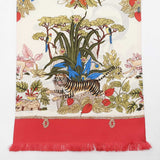 Gucci 100th Anniversary Double-sided Ivory & Red Silk Scarf Fw1225lzxdu