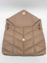 Yves Saint Laurent Ysl Loulou Beige Puffer Leather Shoulder Bag Do0925sxzde