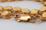 21k Yellow Gold Mirror Link Chain Necklace 18.2 Grams 20.5 Inch Eb0826lirxsa