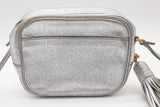 Yves Saint Laurent Metallic Silver Leather Camera Crossbody Bag Eb0826psxde