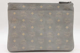 Mcm Aren Crossbody Pouch In Visetos Grey Eb0826lcrde