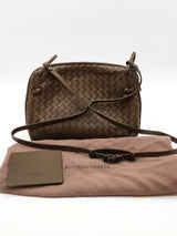 Bottega Veneta Nodini Intercciato Green Leather Crossbody Bag Eb0926pxzde