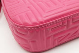 Fendi Embossed Logo Pink Nappa Leather Baguette Shoulder Bag Eb0826sxzde