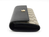 Gucci Marmont Wallet With Chain In Gg Supreme Canvas & Black Leather Fw1125pxzdu